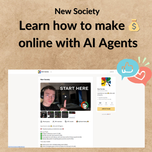 Nội dung đoạn văn bản của bạn (1) New Society - Learn how to make 💰 online with AI Agents