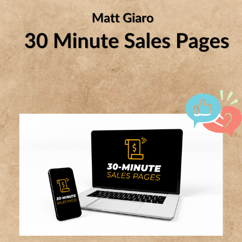 Nội dung đoạn văn bản của bạn Matt Giaro - 30 Minute Sales Pages